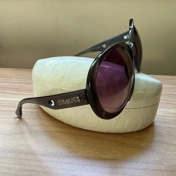 Coach Gracie Sunglasses in Purple (poppy collection) w Hardshell Case! - Picture 4 of 15